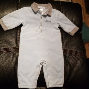 Janie and Jack baby blue velour rompers